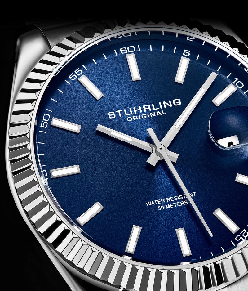 Stuhrling Original Men's Symphony Regent Coronet Stainless Steel Bracelet Watch - Image 4