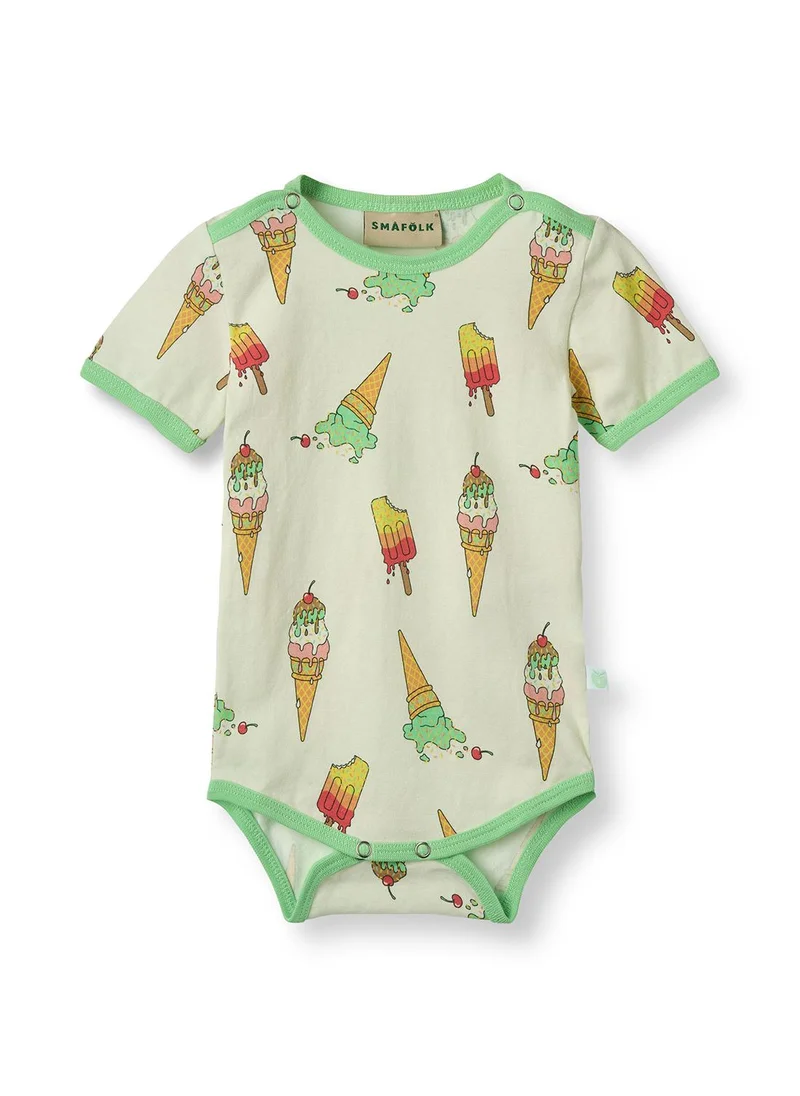 Småfolk Short-sleeved baby body with ice cream