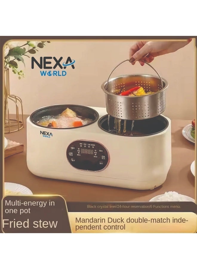 Nexa World NEXA WOLD 4L Multi-Function Rice with Double Pots, Smart Low Sugar Rice Cooker, Electric Hot Pot, 6 Preset Menus, 9H Smart Reservation, Non-Stick Liner - Image 5