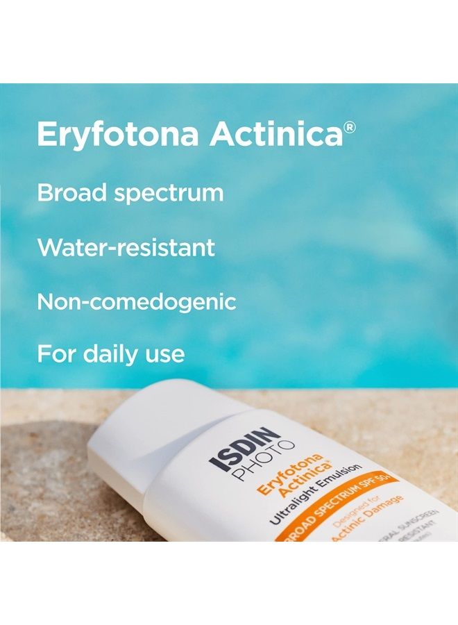 ISDIN Eryfotona Actinica Zinc Oxide and 100% Mineral Sunscreen Broad Spectrum SPF 50+, No White Cast, Suitable for Sensitive Skin, 3.4 Fl Oz