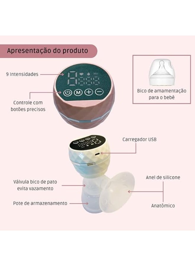 Portable Automatic Electric Breast Pump with 9 Adjustable Modes, Hands-Free Rechargeable Breastfeeding Pump for Comfortable and Efficient Milk Expression - Image 3