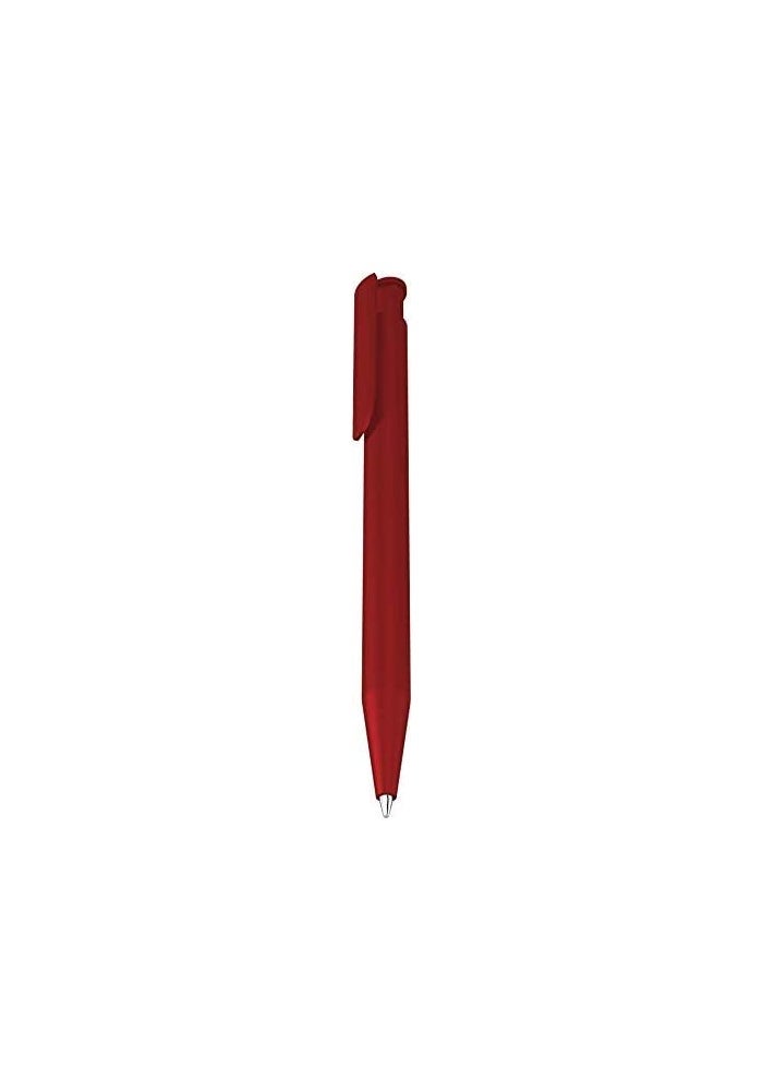Pack of 12 Red Ballpoint Pens with Blue Ink - Image 3