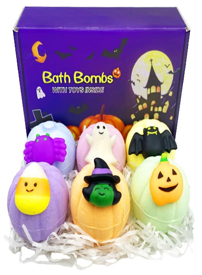 Jofan 6 Pack Halloween Pumpkin Bath Bombs with Halloween Squishy Toys Inside for Kids Girls Boys Halloween Toys Halloween Treat Bags Gifts - Image 2