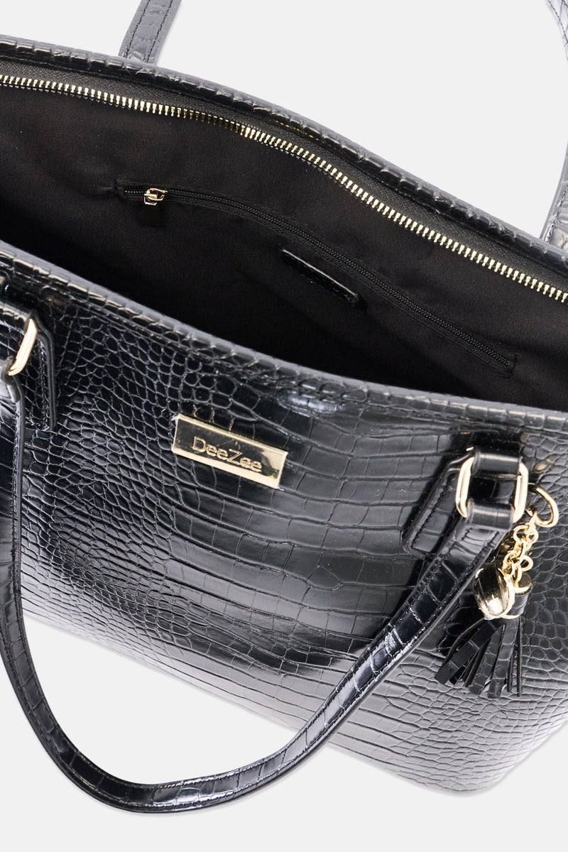 Deezee Women Brand Logo Tote Bag, Black - Image 4