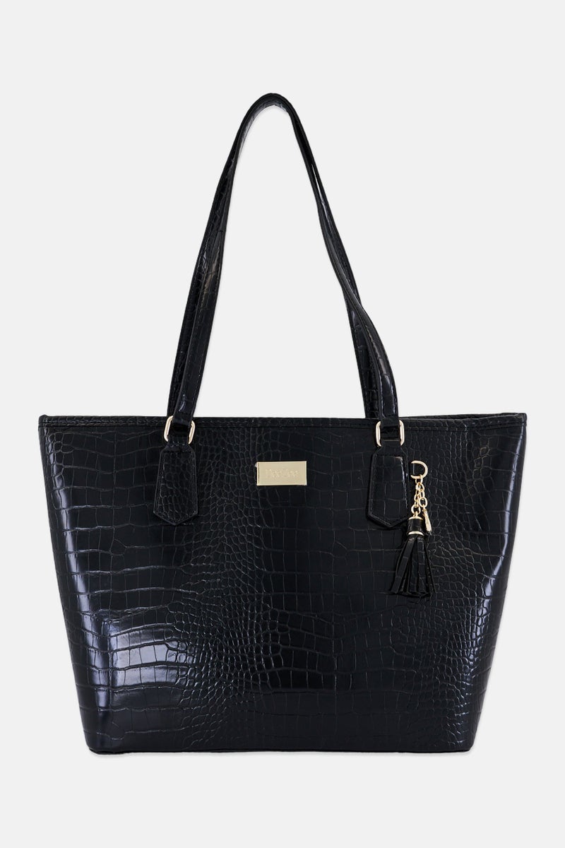 Deezee Women Brand Logo Tote Bag, Black - Image 1