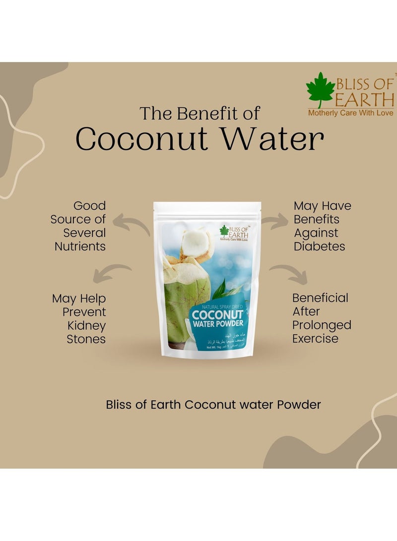 Bliss of Earth Coconut Water Powder Natural Spray Dried Instant Drink Mix Healthy Beverage 500GM - Image 2