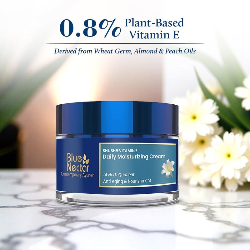 Blue Nectar Moisturizer Face Cream for Women with Plant Based VItamin E Cream | Wrinkle Cream for Face with Almond Oil, Natural Dry Skin Face Moisturizer (14 Herbs, 1.7 Oz) - Image 3