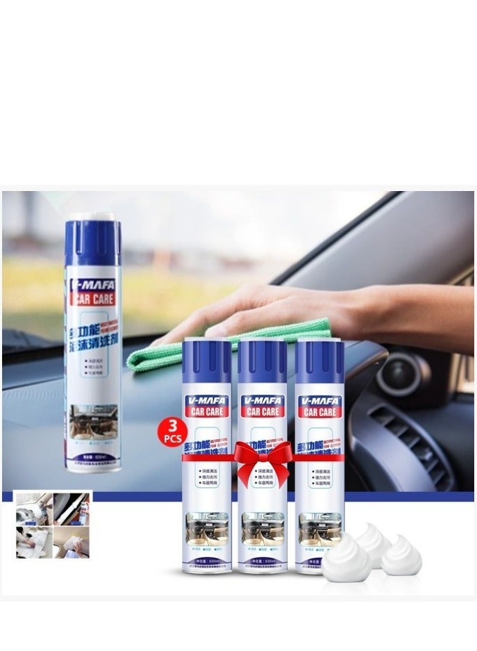 Combo Offer: Buy 3 Pcs V-MAFA Multi-Purpose  Car Foam Cleaner, Quick And Easy Way To Clean Carpets And Upholstery , Car Interior Cleaner  650ml - Image 2