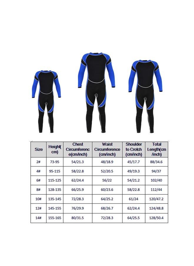 Kids Neoprene Scuba One piece Diving Snorkeling Wet Suit Long Sleeve Surfing Swimwear (4)