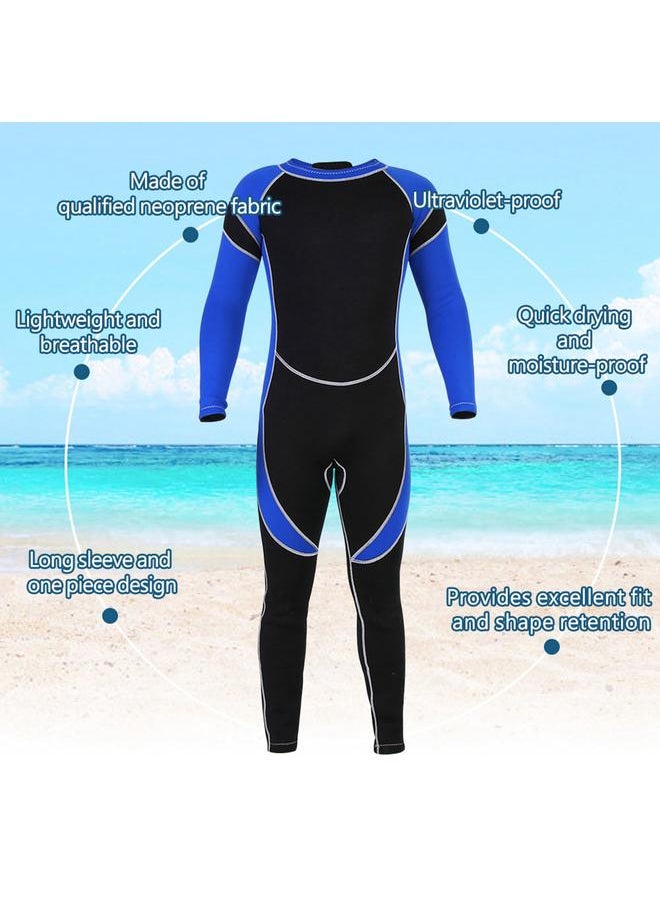 Kids Neoprene Scuba One piece Diving Snorkeling Wet Suit Long Sleeve Surfing Swimwear (4)