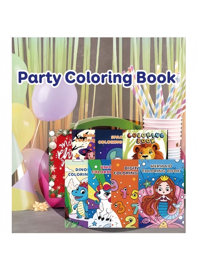 CALL PLAY 8 Pack Kids Themed Coloring Book Set, Cartoon Drawing & Coloring Books with Unicorn, Dinosaur, Mermaid, Space, Number, Christmas, Halloween & Animal Themes, Toddler Early Education Doodle Painting Books, Party Favor Gifts for Boys and Girls - Image 2