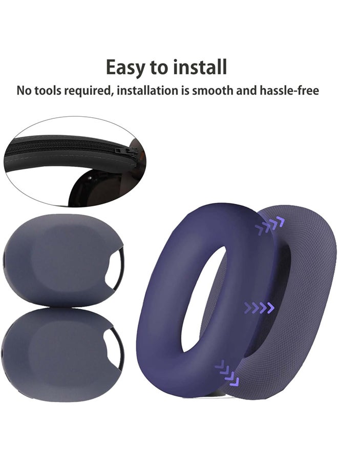 SJet Silicone Case Cover for Sony WH-1000XM6 Headphones, Soft TPU Ear Cups Cover/Ear Pad Case Cover/Headband Cover for Sony WH-1000XM6(Blue)  - Image 4