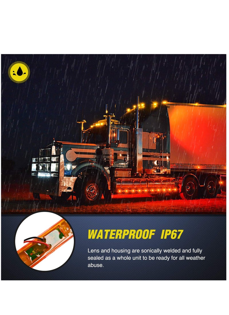 Excefore - LED Marker Light TL-33 4PCS 3.9 Inch 3 Led Truck Trailer Light Front Rear LED Side Marker Lights Clearance Indicator Lamp Waterproof Sealed Surface Mounted LED Marker Light - Image 1