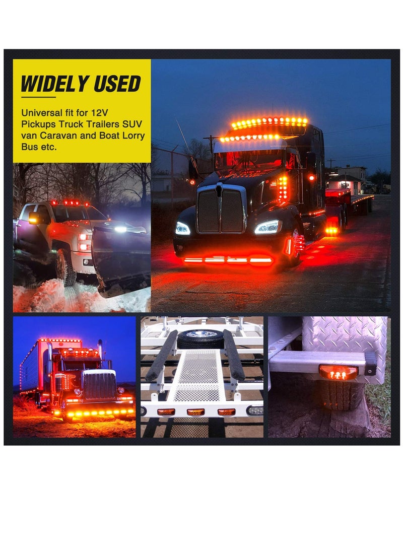 Excefore - LED Marker Light TL-33 4PCS 3.9 Inch 3 Led Truck Trailer Light Front Rear LED Side Marker Lights Clearance Indicator Lamp Waterproof Sealed Surface Mounted LED Marker Light - Image 1