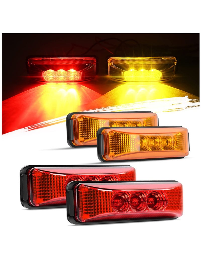 Excefore - LED Marker Light TL-33 4PCS 3.9 Inch 3 Led Truck Trailer Light Front Rear LED Side Marker Lights Clearance Indicator Lamp Waterproof Sealed Surface Mounted LED Marker Light - Image 1