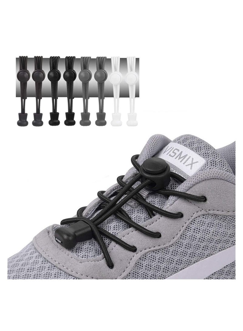No Tie Shoelaces, 4 Pairs Elastic Lock Shoe Laces for Kids Adults Women Men - Image 1
