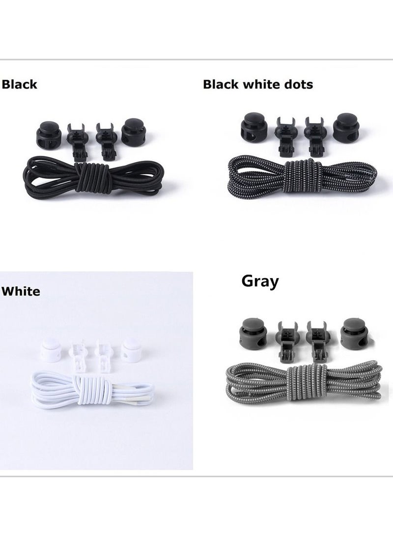 No Tie Shoelaces, 4 Pairs Elastic Lock Shoe Laces for Kids Adults Women Men - Image 3