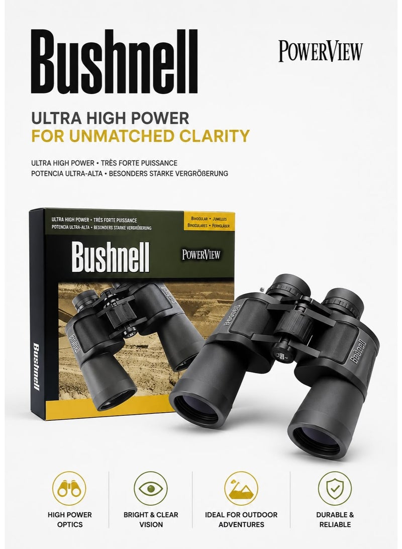 Bushnell PowerView Ultra High Power Binoculars | Bright & Clear Vision | Durable Outdoor Optics for Bird Watching, Hiking, Camping & Travel