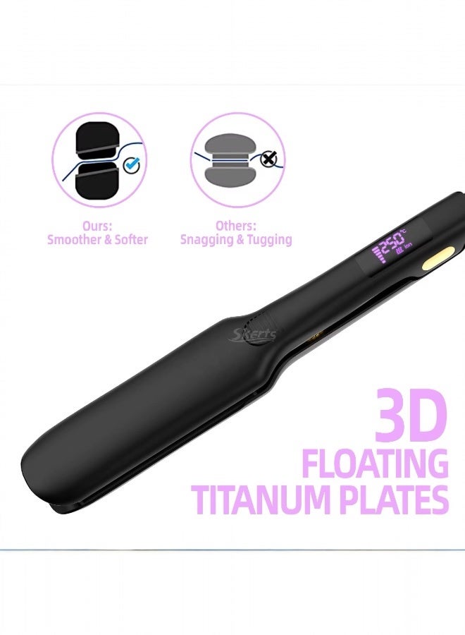 Lifenpure Hair Straightener Titanium Ceramic Plates For Efficient Straightening Adjustable Temperature Settings For Hair Styling  Black - Image 3