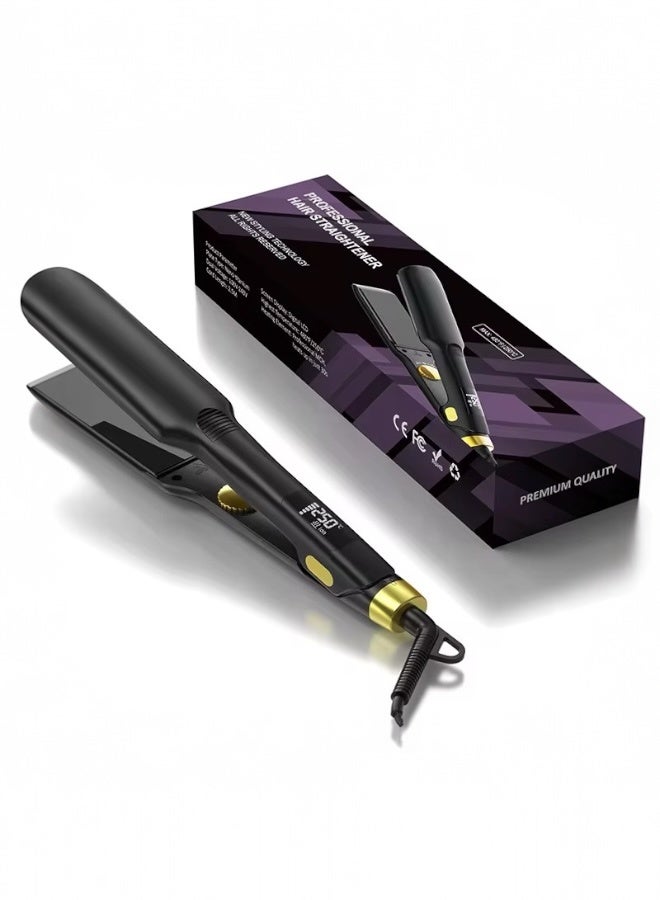 Lifenpure Hair Straightener Titanium Ceramic Plates For Efficient Straightening Adjustable Temperature Settings For Hair Styling  Black - Image 1