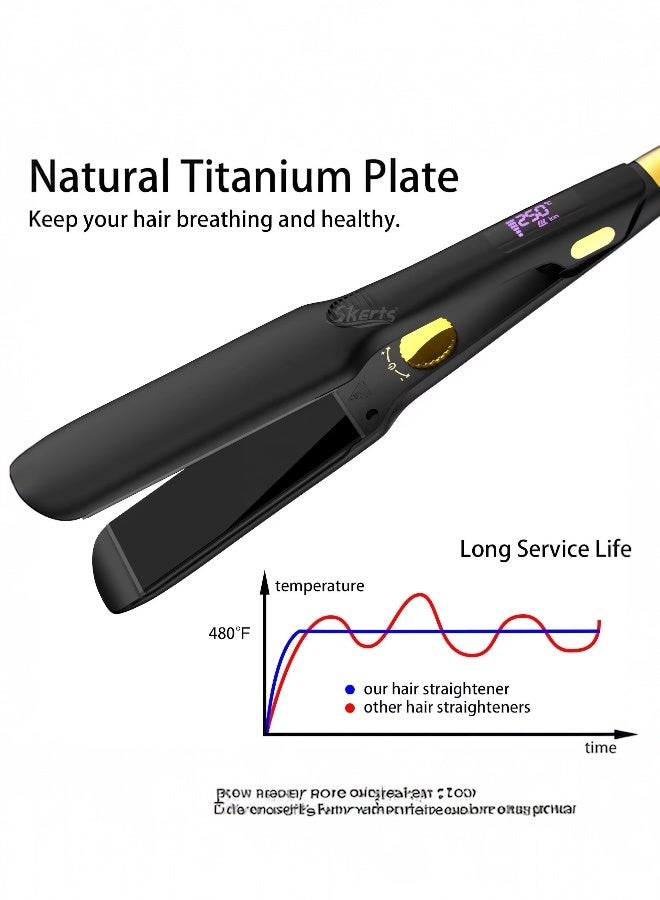 Lifenpure Hair Straightener Titanium Ceramic Plates For Efficient Straightening Adjustable Temperature Settings For Hair Styling  Black - Image 5