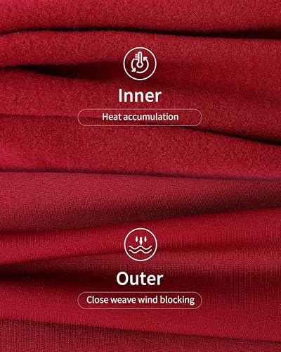 WEERTI Thermal Underwear for Women Long Johns with Fleece Lined Base Layer Women Cold Weather Top Bottom Red - Image 3