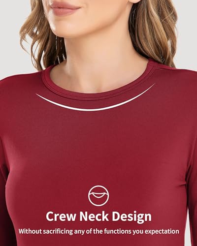 WEERTI Thermal Underwear for Women Long Johns with Fleece Lined Base Layer Women Cold Weather Top Bottom Red - Image 2