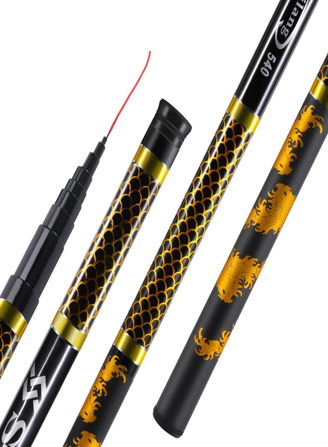 Sougayilang Telescopic Fishing Rod, Ultralight Travel Fishing Pole, Portable Collapsible Bass Crappie Rod, Inshore Stream Rod-Golden-2.7m - Image 1