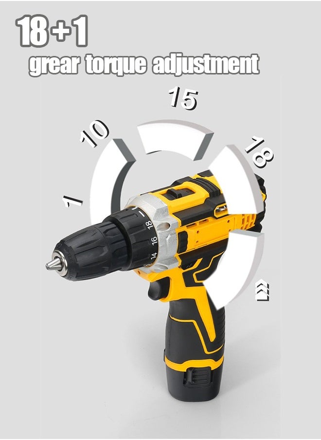 JoyousSto - 12V1300W high power electric drill tool set dual speed lithium battery charger 24 accessories set suitable for home repair furniture car installation - Image 1