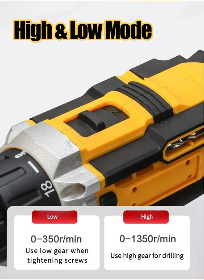 JoyousSto - 12V1300W high power electric drill tool set dual speed lithium battery charger 24 accessories set suitable for home repair furniture car installation - Image 1