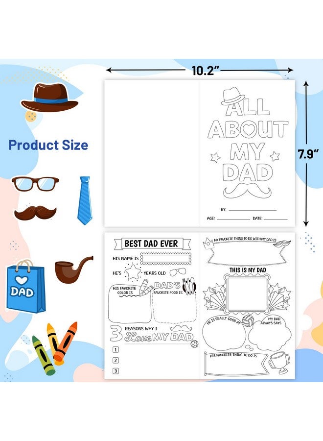 Fancy Land Father’S Day Card From Kids All About My Dad Card Fill In The Blank Card For Dad Happy Fathers Day Crafts For Son Daughter - Image 3