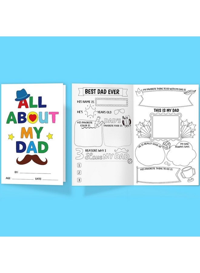 Fancy Land Father’S Day Card From Kids All About My Dad Card Fill In The Blank Card For Dad Happy Fathers Day Crafts For Son Daughter - Image 2