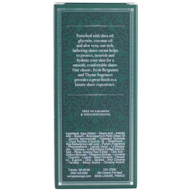 Pre de Provence Bergamot & Thyme Men's Fragrance Collection, Shave Cream, 75 ML - Image 2