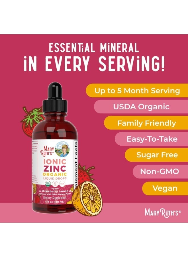 MaryRuth's, قطرات الزنك الأيونية العضوية السائلة، بنكهة الفراولة والليمون، 3 ملغ، 4 أونصة سائلة (120 مل) - Image 5