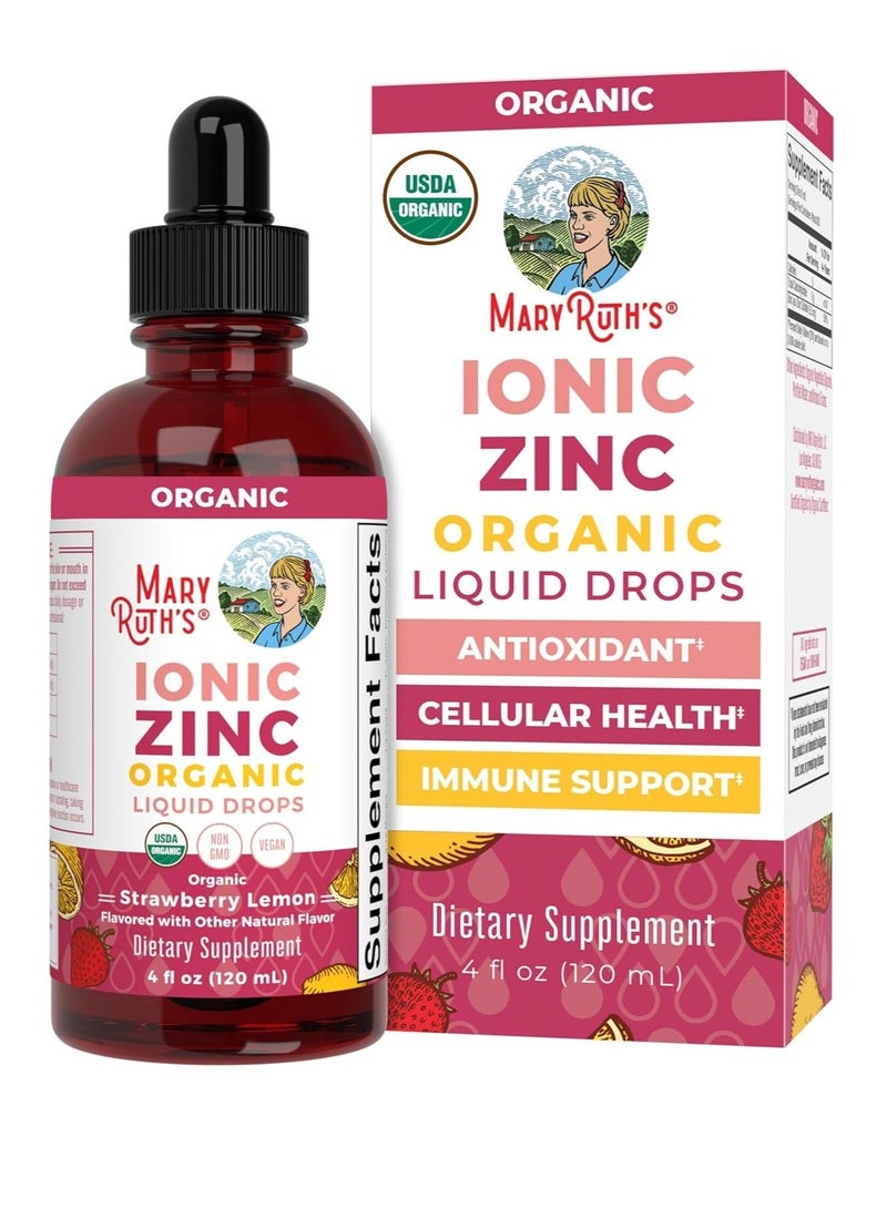 MaryRuth's, قطرات الزنك الأيونية العضوية السائلة، بنكهة الفراولة والليمون، 3 ملغ، 4 أونصة سائلة (120 مل) - Image 2