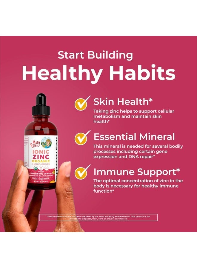 MaryRuth's, قطرات الزنك الأيونية العضوية السائلة، بنكهة الفراولة والليمون، 3 ملغ، 4 أونصة سائلة (120 مل) - Image 4