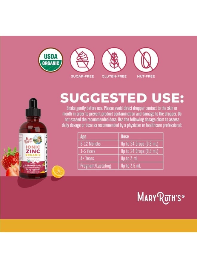MaryRuth's, قطرات الزنك الأيونية العضوية السائلة، بنكهة الفراولة والليمون، 3 ملغ، 4 أونصة سائلة (120 مل) - Image 3
