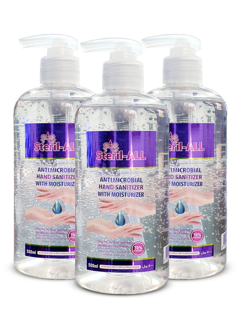 Gardenia Steril ALL Antimicrobial Hand Sanitizer With Moisturizer Pack of 3 - Image 1