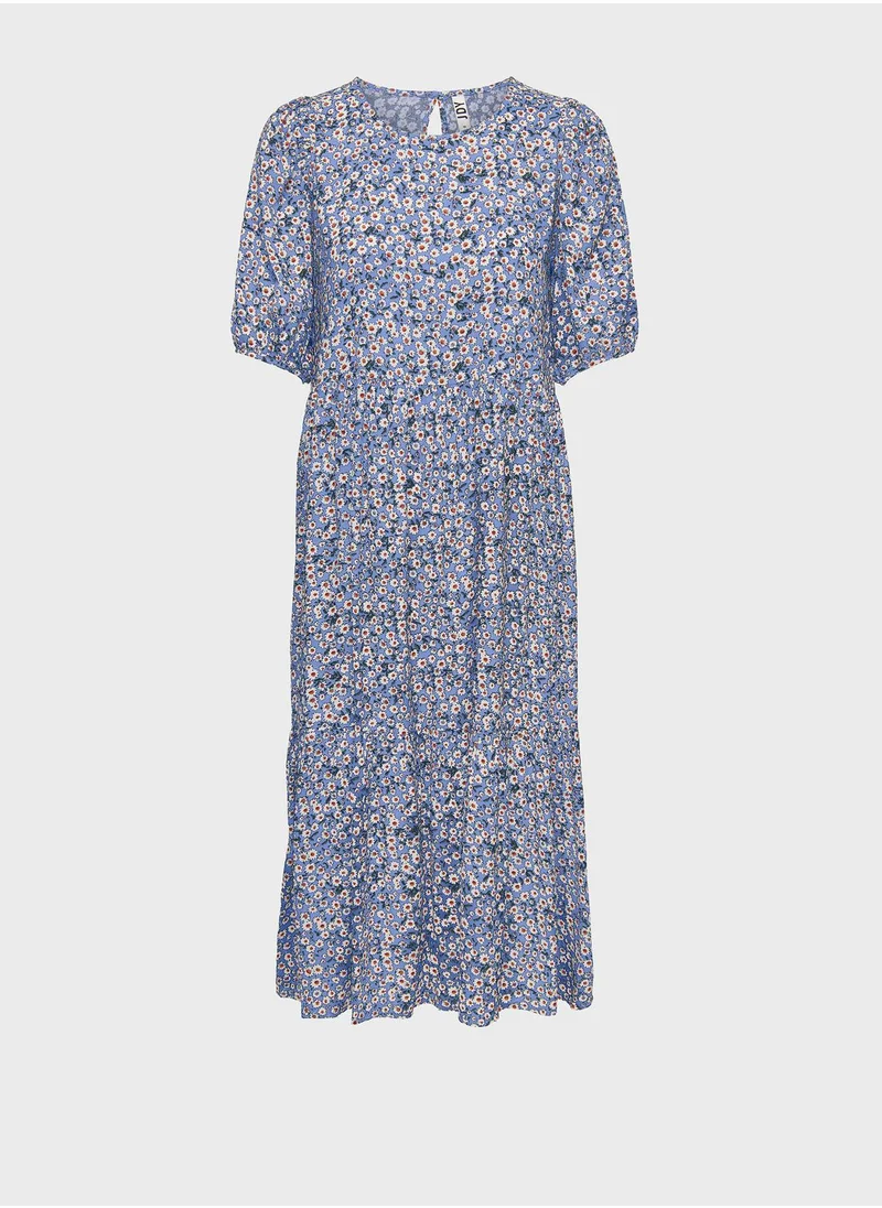 Jacqueline de Yong Crew Neck Printed Dress