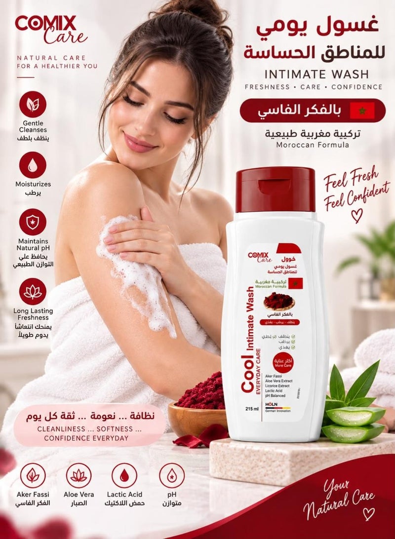 covix care Care Cool Intimate Wash Everyday Care With Aker Fassi Extract - 215ml - Image 5
