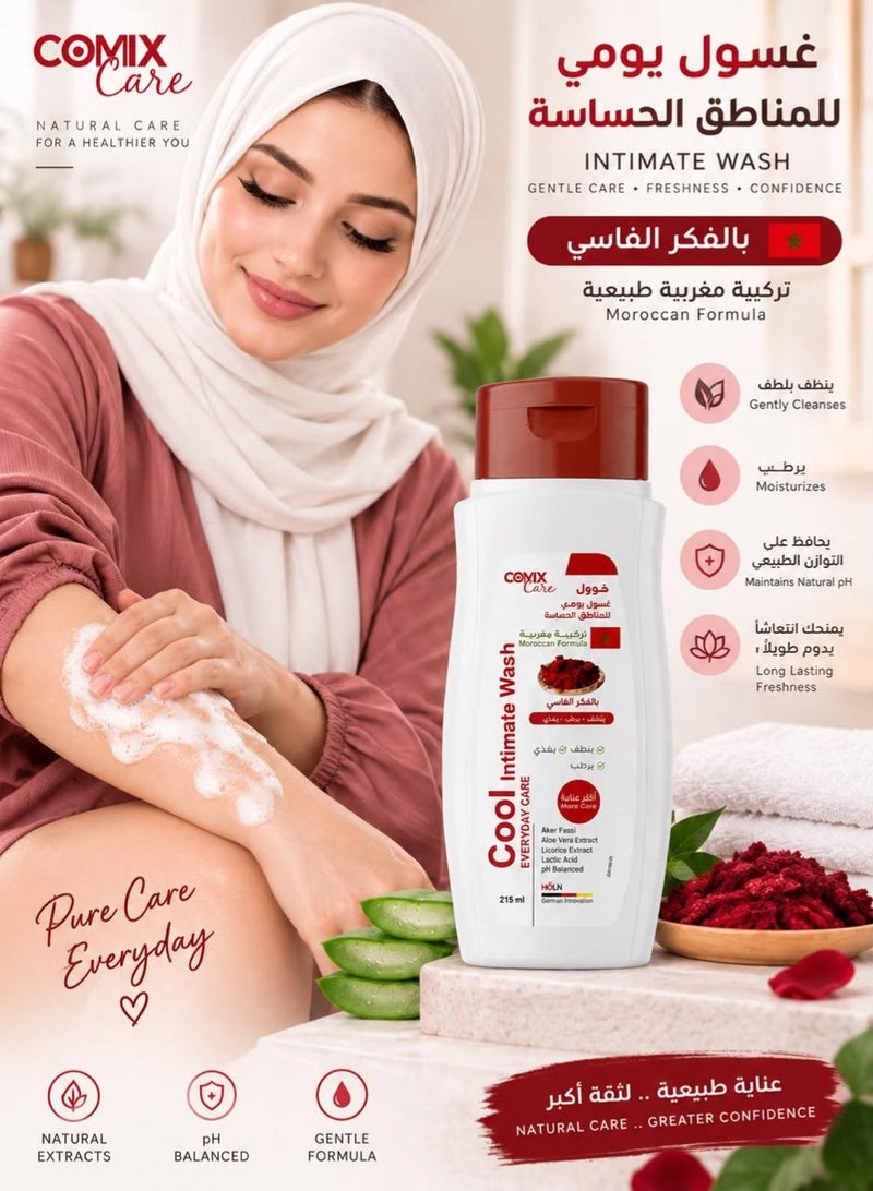 covix care Care Cool Intimate Wash Everyday Care With Aker Fassi Extract - 215ml - Image 4