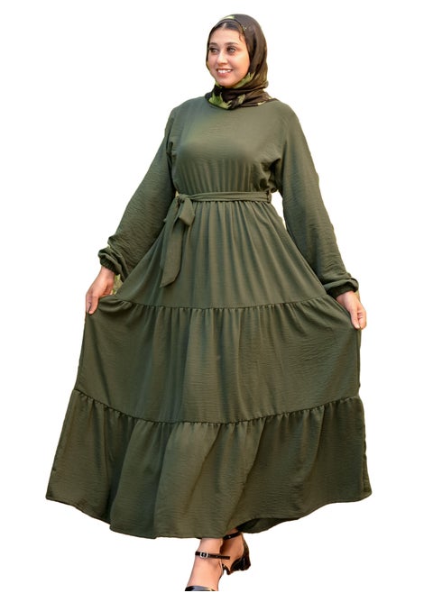 Dress Of Women's Color Oil Green
