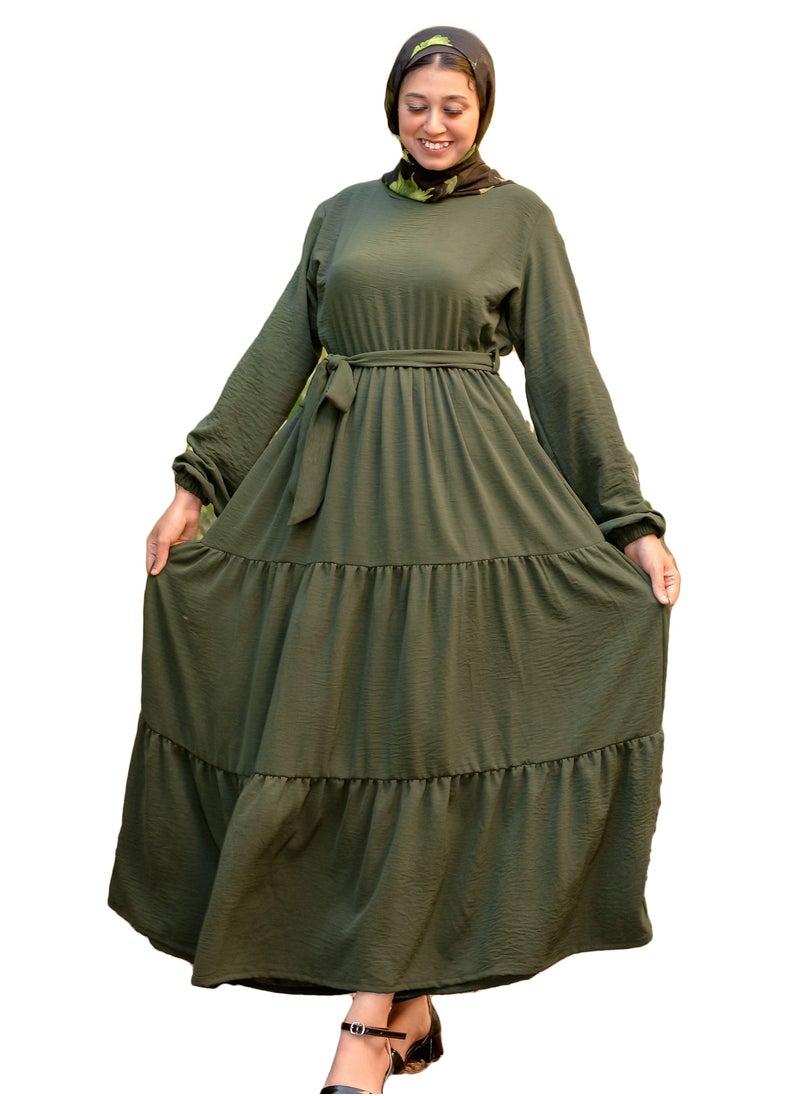 Generic - Dress Of Women's Color Oil Green - Image 1