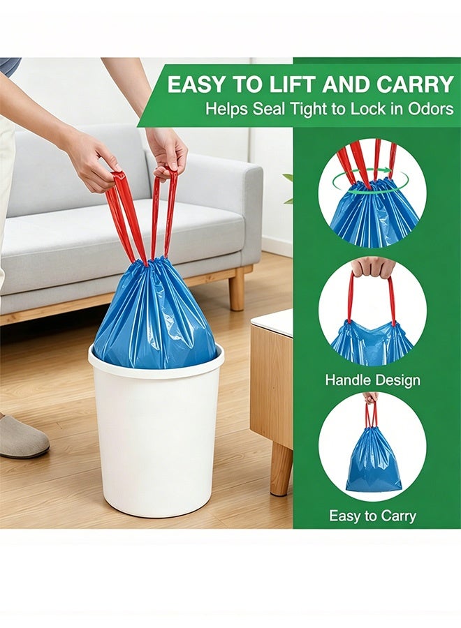 HaHaHai Drawstring Garbage Bags 5 Gallon 150 Counts Handle Tie Large Capacity Trash Bags Good Toughness, No Water Leakage, for Office, Kitchen, Bedroom Waste Bin, Wastebasket Bags(Blue) - Image 4