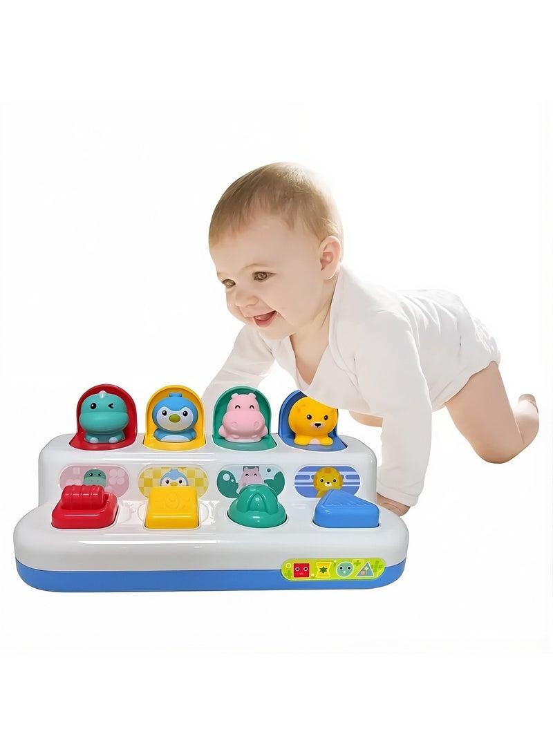لعبة الحيوانات المنبثقة من مونتيسوري 6-18 شهرًا، لعبة حسية للأطفال، لعبة تفاعلية بالضغط على الأزرار للأطفال من 1-3 سنوات، لعبة تعليمية تنموية مبكرة للأولاد والبنات - Image 1