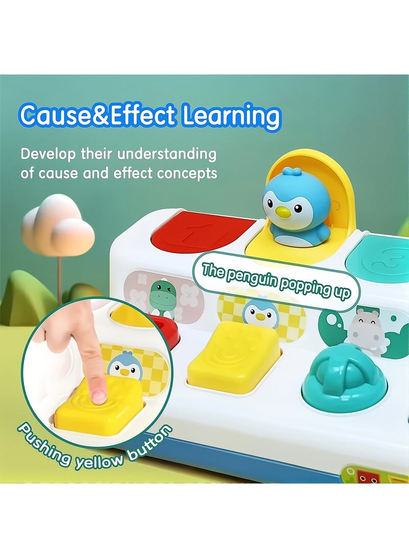 لعبة الحيوانات المنبثقة من مونتيسوري 6-18 شهرًا، لعبة حسية للأطفال، لعبة تفاعلية بالضغط على الأزرار للأطفال من 1-3 سنوات، لعبة تعليمية تنموية مبكرة للأولاد والبنات - Image 2