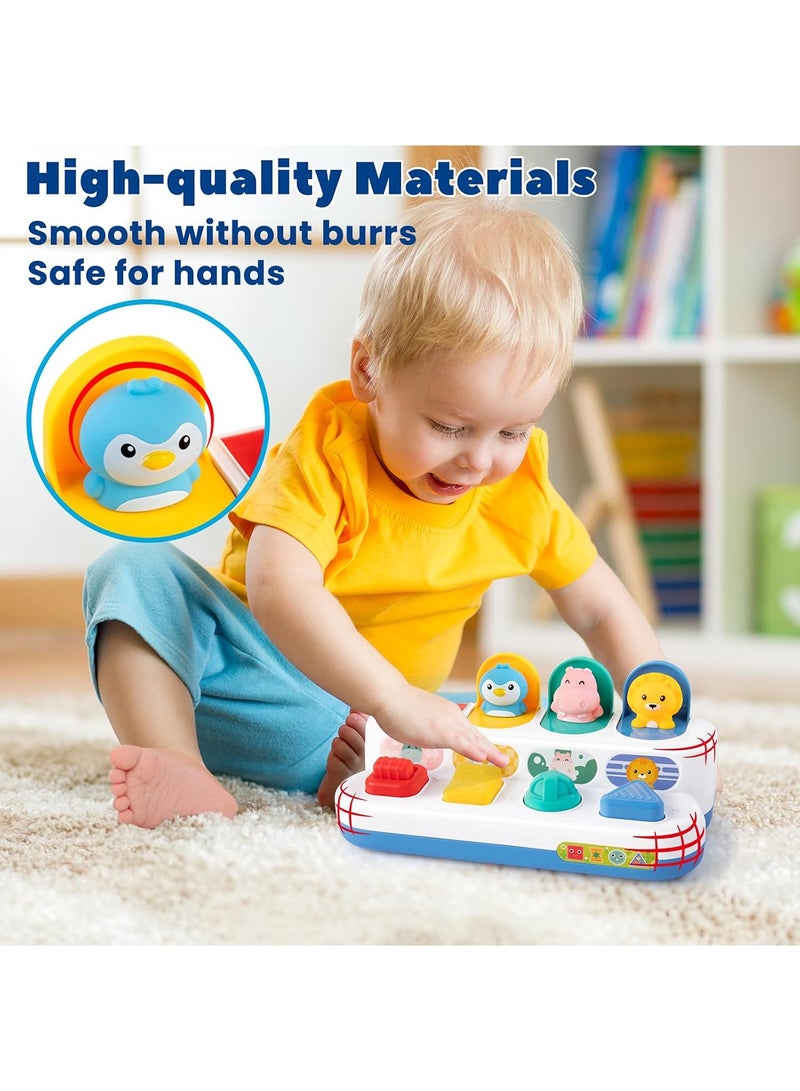 لعبة الحيوانات المنبثقة من مونتيسوري 6-18 شهرًا، لعبة حسية للأطفال، لعبة تفاعلية بالضغط على الأزرار للأطفال من 1-3 سنوات، لعبة تعليمية تنموية مبكرة للأولاد والبنات - Image 3