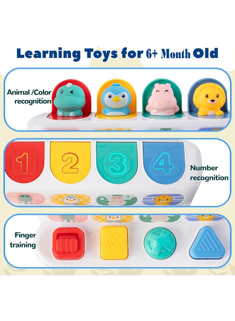 لعبة الحيوانات المنبثقة من مونتيسوري 6-18 شهرًا، لعبة حسية للأطفال، لعبة تفاعلية بالضغط على الأزرار للأطفال من 1-3 سنوات، لعبة تعليمية تنموية مبكرة للأولاد والبنات - Image 4