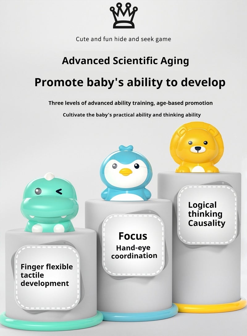 لعبة الحيوانات المنبثقة من مونتيسوري 6-18 شهرًا، لعبة حسية للأطفال، لعبة تفاعلية بالضغط على الأزرار للأطفال من 1-3 سنوات، لعبة تعليمية تنموية مبكرة للأولاد والبنات - Image 5