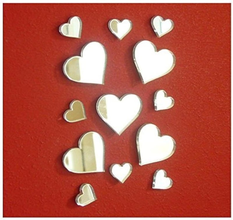 MEYA Heart Small Mirror StickerDIY Craft Scrapbooking Accessory Mirror StickerAcrylic Hearts Mirror DecalMurals50PCSlot - Image 1